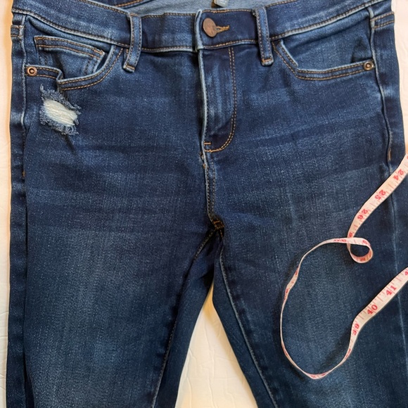Soho NY&C Legging Denim Jeans Womens Size 2 Dark Wash Distressed Stretch Blue - Picture 2 of 10